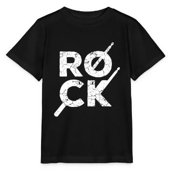Rock rocker drums drummer - Stanley/Stella MINI CREATOR Kids’ T-Shirt - black - Front - Mikhail (115cm)
