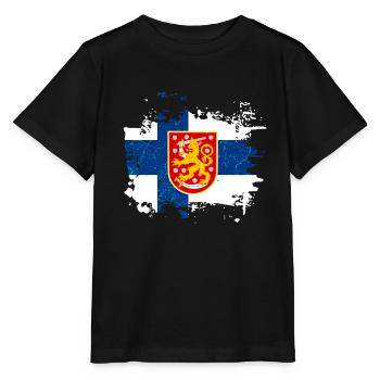Finland flag coat of arms national team - Stanley/Stella MINI CREATOR Kids’ T-Shirt - black - Front - Mikhail (115cm)