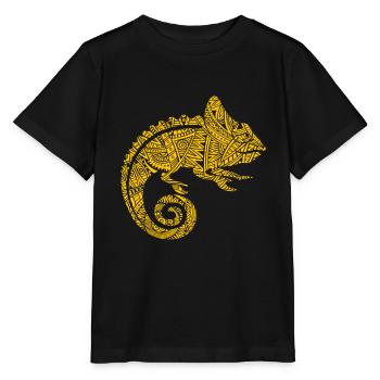 Tatouages tribaux maoris caméléons - T-shirt bio MINI CREATOR Stanley/Stella Enfant - noir - Devant - Mikhail (115cm)