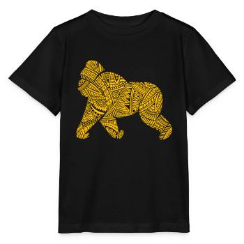 Tatouages tribaux gorilles maoris - T-shirt bio MINI CREATOR Stanley/Stella Enfant - noir - Devant - Mikhail (115cm)