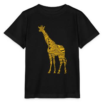Girafe tatouage tribal maori - T-shirt bio MINI CREATOR Stanley/Stella Enfant - noir - Devant - Mikhail (115cm)