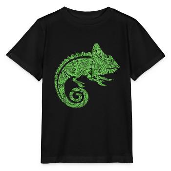 Tatouages tribaux maoris caméléons - T-shirt bio MINI CREATOR Stanley/Stella Enfant - noir - Devant - Mikhail (115cm)