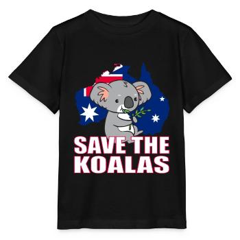 Koala - Save the Koalas. - Stanley/Stella MINI CREATOR Kids’ T-Shirt - black - Front - Mikhail (115cm)