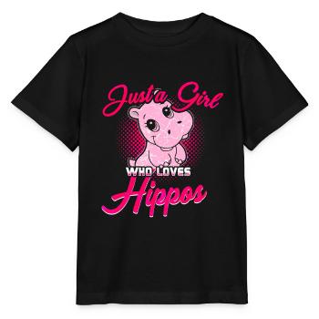 Flusspferd Nilpferd Hippo - Stanley/Stella Kinder T-Shirt MINI CREATOR  - Schwarz - Vorne - Mikhail (115cm)