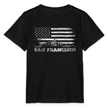 San Francisco Skyline - Stanley/Stella Kinder T-Shirt MINI CREATOR  - Schwarz - Vorne - Mikhail (115cm)