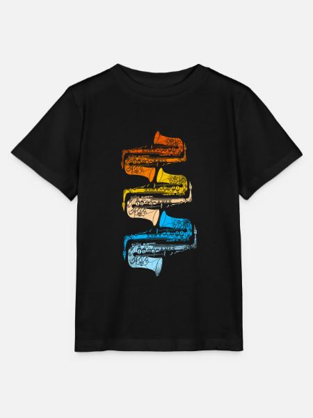 Saxophon - Stanley/Stella Kinder T-Shirt MINI CREATOR - Schwarz