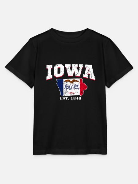Iowa Flagge - Stanley/Stella Kinder T-Shirt MINI CREATOR - Schwarz