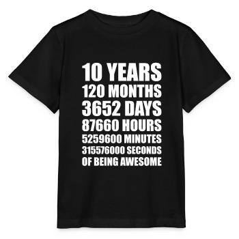 10 years tenth birthday creative gift - Stanley/Stella MINI CREATOR Kids’ T-Shirt - black - Front - Mikhail (115cm)