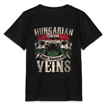 Ungarisches Blut fliesst durch meine Adern - Stanley/Stella Kinder T-Shirt MINI CREATOR  - Schwarz - Vorne - Mikhail (115cm)