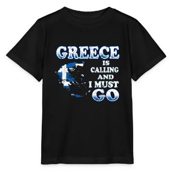 Griechenland - Stanley/Stella Kinder T-Shirt MINI CREATOR  - Schwarz - Vorne - Mikhail (115cm)