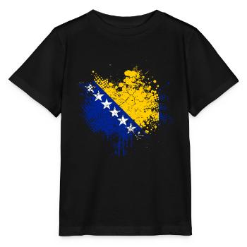 Bosnien Flagge - Stanley/Stella Kinder T-Shirt MINI CREATOR  - Schwarz - Vorne - Mikhail (115cm)