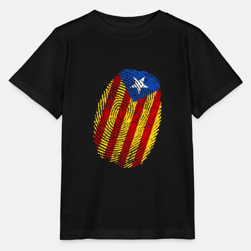 Drapeau de la Catalogne Empreinte digitale - T-shirt bio MINI CREATOR Stanley/Stella Enfant - noir