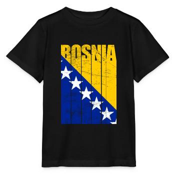 Bosnia flag - Stanley/Stella MINI CREATOR Kids’ T-Shirt - black - Front - Mikhail (115cm)