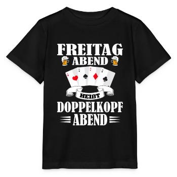 Doppelkopf Schafkopf Stammtisch Kartenspiele Stich - Stanley/Stella Kinder T-Shirt MINI CREATOR  - Schwarz - Vorne - Mikhail (115cm)