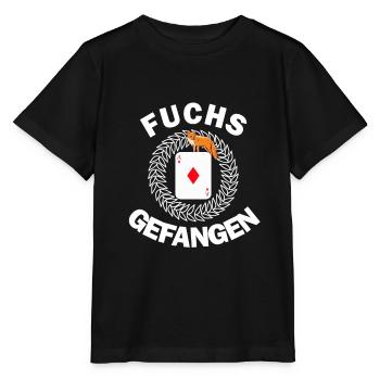 Doppelkopf Schafkopf Kartenspiel Stammtisch Fuchs - Stanley/Stella Kinder T-Shirt MINI CREATOR  - Schwarz - Vorne - Mikhail (115cm)