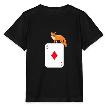 Doppelkopf Fuchs gefangen Schafkopf Ass Geschenk - Stanley/Stella Kinder T-Shirt MINI CREATOR  - Schwarz - Vorne - Mikhail (115cm)