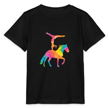 Voltigieren Chevau équestre équitation équitation équitation - T-shirt bio MINI CREATOR Stanley/Stella Enfant - noir - Devant - Mikhail (115cm)