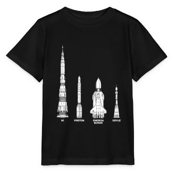 N1 - Proton - Energia/Buran - Soyuz - Rockets - Stanley/Stella MINI CREATOR Kids’ T-Shirt - black - Front - Mikhail (115cm)