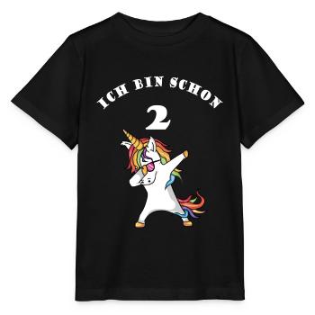 Ich bin schon 2 Jahre, Einhorn - Stanley/Stella Kinder T-Shirt MINI CREATOR  - Schwarz - Vorne - Mikhail (115cm)