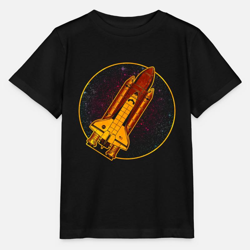 Space Shuttle Rakete Raumschiff - Stanley/Stella Kinder T-Shirt MINI CREATOR  - Schwarz