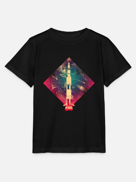 Saturn V Rakete - Stanley/Stella Kinder T-Shirt MINI CREATOR - Schwarz