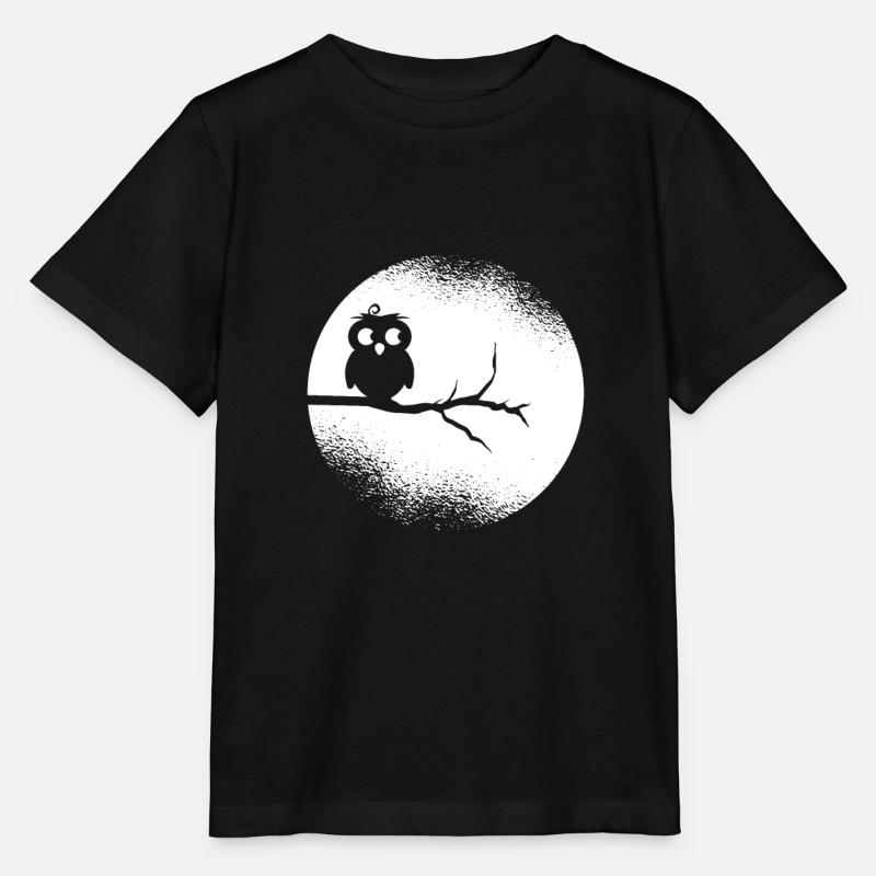 Eule Waldbewohner Eulen Vollmond - Stanley/Stella Kinder T-Shirt MINI CREATOR  - Schwarz