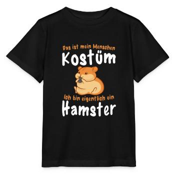Hamster Menschen Kostüm Lustiges Zwerghamster - Stanley/Stella Kinder T-Shirt MINI CREATOR  - Schwarz - Vorne - Mikhail (115cm)