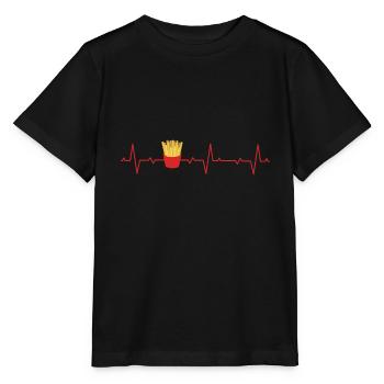 Frites Frites Frites Frites Frites Fastfood Pouls - T-shirt bio MINI CREATOR Stanley/Stella Enfant - noir - Devant - Mikhail (115cm)