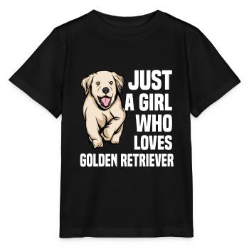 Golden-Retriever | Golden Retriever - Stanley/Stella Kinder T-Shirt MINI CREATOR  - Schwarz - Vorne - Mikhail (115cm)