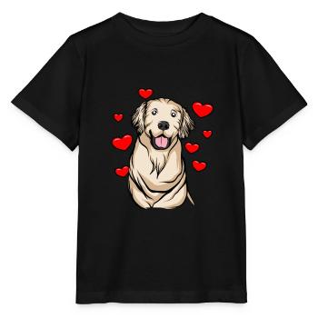 Golden-Retriever | Golden Retriever - Stanley/Stella Kinder T-Shirt MINI CREATOR  - Schwarz - Vorne - Mikhail (115cm)