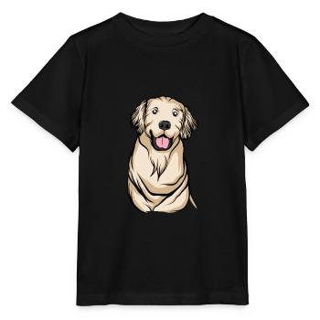 Golden-Retriever | Golden Retriever - Stanley/Stella Kinder T-Shirt MINI CREATOR  - Schwarz - Vorne - Mikhail (115cm)