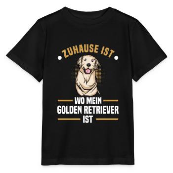 Golden-Retriever | Golden Retriever - Stanley/Stella Kinder T-Shirt MINI CREATOR  - Schwarz - Vorne - Mikhail (115cm)