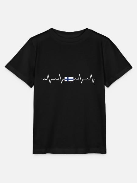 Finland Heartbeat Finnish Finnish Finns - Stanley/Stella MINI CREATOR Kids’ T-Shirt - black