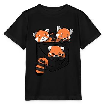 Roter Panda Tierliebhaber Kleiner Panda Roter Bär - Stanley/Stella Kinder T-Shirt MINI CREATOR  - Schwarz - Vorne - Mikhail (115cm)