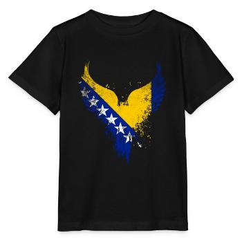 Bosnia Flag - Stanley/Stella MINI CREATOR Kids’ T-Shirt - black - Front - Mikhail (115cm)