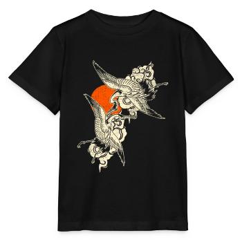 Kraniche - Japanische Kunst - Stanley/Stella Kinder T-Shirt MINI CREATOR  - Schwarz - Vorne - Mikhail (115cm)