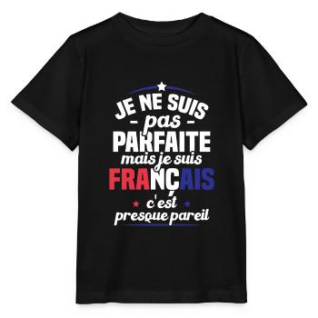 Je ne suis pas parfait mais je suis Français - T-shirt bio MINI CREATOR Stanley/Stella Enfant - noir - Devant - Mikhail (115cm)