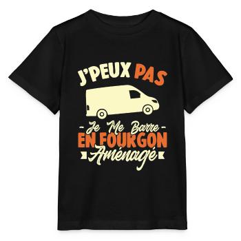 J'peux pas j'me barre en fourgon aménagé - T-shirt bio MINI CREATOR Stanley/Stella Enfant - noir - Devant - Mikhail (115cm)