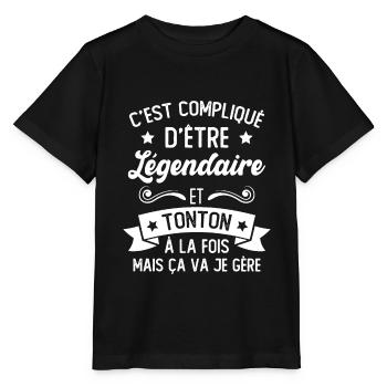 Légendaire et Tonton Humour Cadeau Pour Tonton - T-shirt bio MINI CREATOR Stanley/Stella Enfant - noir - Devant - Mikhail (115cm)