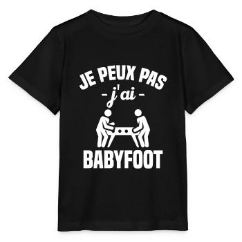 Je peux pas j'ai babyfoot humour cadeau - T-shirt bio MINI CREATOR Stanley/Stella Enfant - noir - Devant - Mikhail (115cm)
