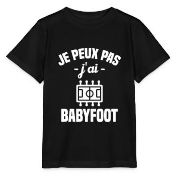Je peux pas j'ai babyfoot humour cadeau - T-shirt bio MINI CREATOR Stanley/Stella Enfant - noir - Devant - Mikhail (115cm)
