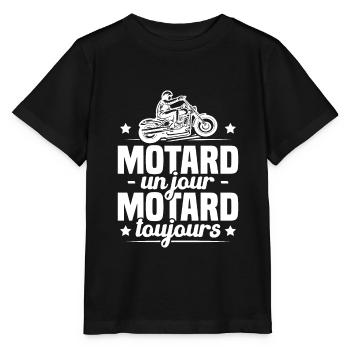 Motard un jour motard toujours, Cadeau motard - T-shirt bio MINI CREATOR Stanley/Stella Enfant - noir - Devant - Mikhail (115cm)