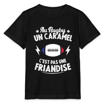 Au Rugby Un Caramel C'est Pas Une Friandise - T-shirt bio MINI CREATOR Stanley/Stella Enfant - noir - Devant - Mikhail (115cm)