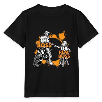 Motocross Vater Sohn Partnerlook Vatertag - Stanley/Stella Kinder T-Shirt MINI CREATOR  - Schwarz - Vorne - Mikhail (115cm)