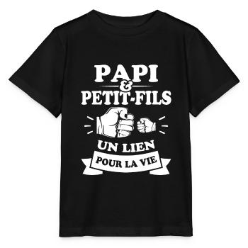 Papi et petit fils lien pour la vie - T-shirt bio MINI CREATOR Stanley/Stella Enfant - noir - Devant - Mikhail (115cm)