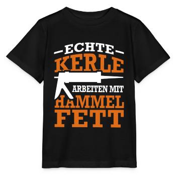 Fensterbauer Silikon Hammelfett Spruch Geschenk - Stanley/Stella Kinder T-Shirt MINI CREATOR  - Schwarz - Vorne - Mikhail (115cm)