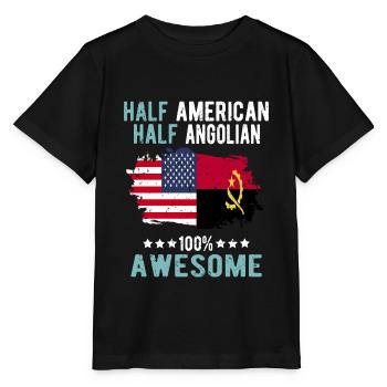 Half American Half Angolier - Stanley/Stella MINI CREATOR Kids’ T-Shirt - black - Front - Mikhail (115cm)