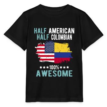 Half American Half Colombian - Stanley/Stella MINI CREATOR Kids’ T-Shirt - black - Front - Mikhail (115cm)