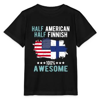 Half American Half Finn - Stanley/Stella MINI CREATOR Kids’ T-Shirt - black - Front - Mikhail (115cm)