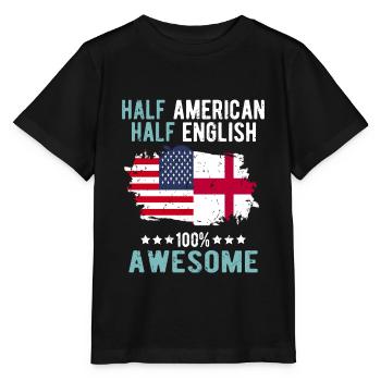 Half American Half English - Stanley/Stella MINI CREATOR Kids’ T-Shirt - black - Front - Mikhail (115cm)